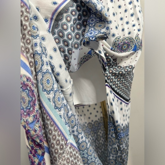 Crescent Women’s Gorgeous Kaleidoscope Pattern Open Back Maxi Dress Size Large - Picture 6 of 11